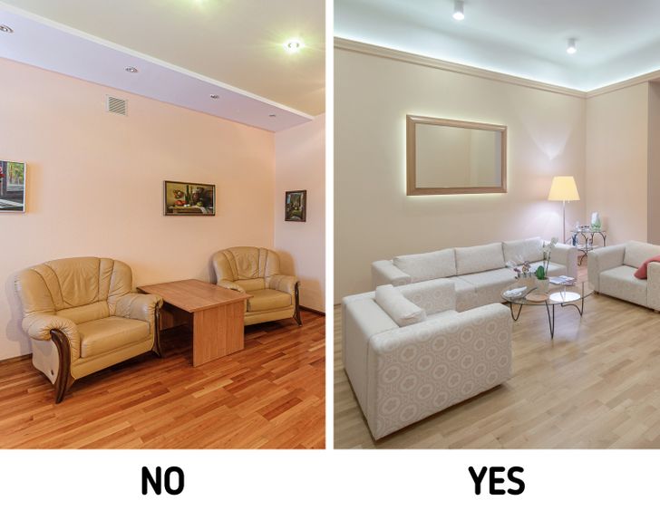 Để căn phòng của bạn trông gọn gàng hơn, tốt hơn nên tránh xa cách sắp xếp đồ đạc cổ điển này.