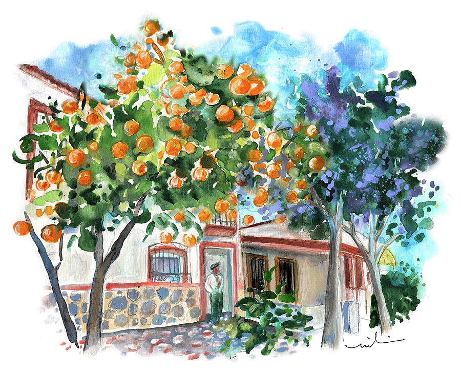 Tranh vẽ cây cam trĩu quả hoặc giỏ cam đầy đặn rất tốt cho vận khí của gia chủ.
