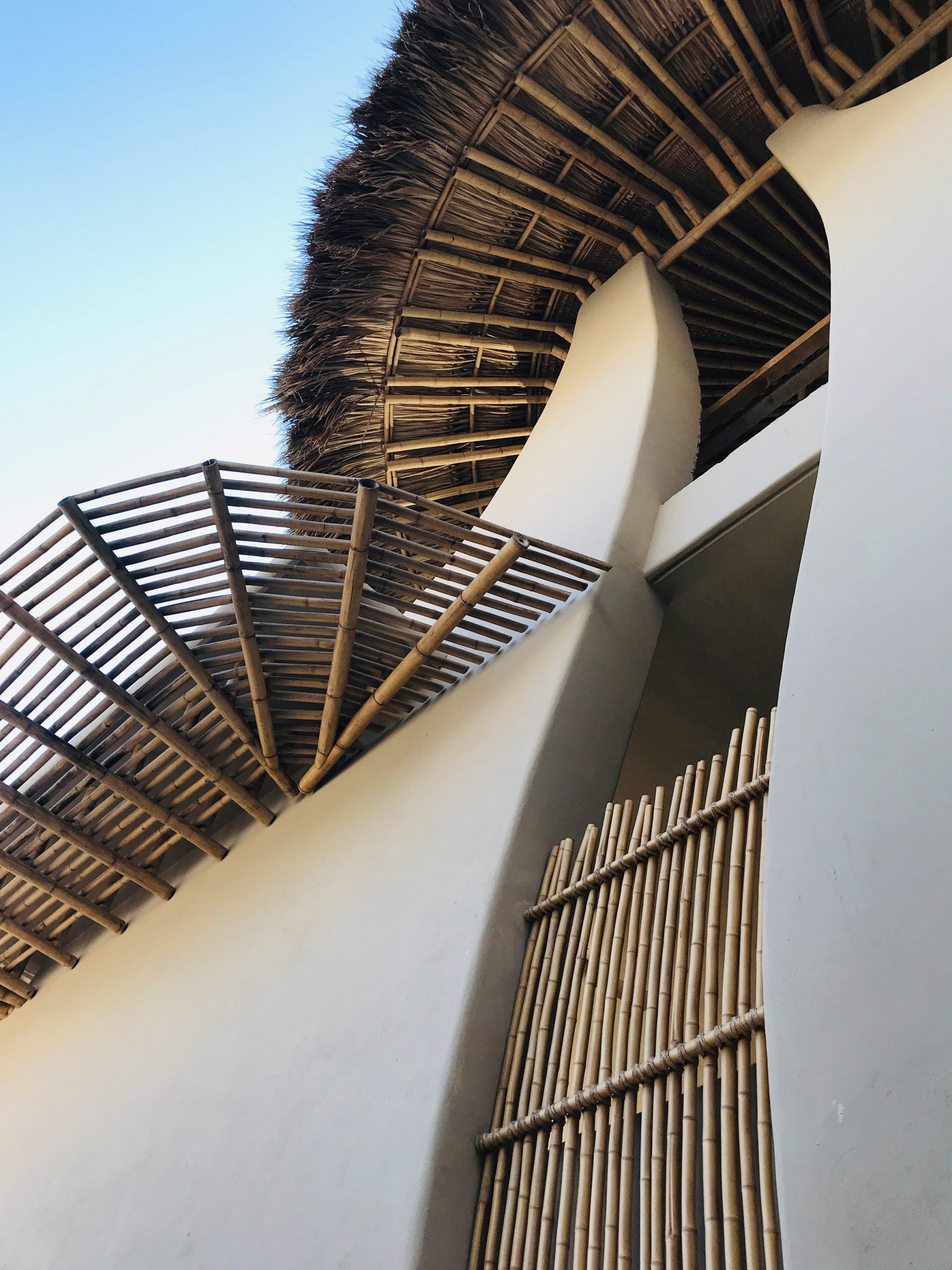 Những mái tranh truyền thống của Mexico, được gọi là palapa, làm bằng lá cọ khô, cũng bao phủ quanh ngoại thất.