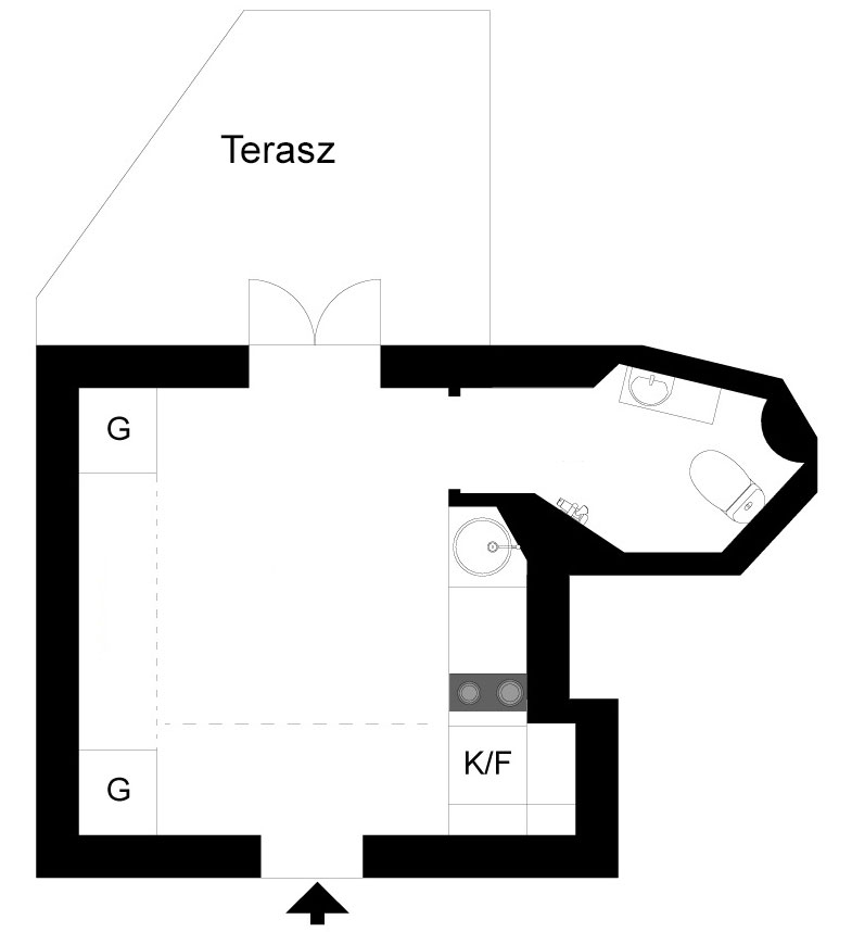 Kế hoạch sàn căn hộ mini 16m².