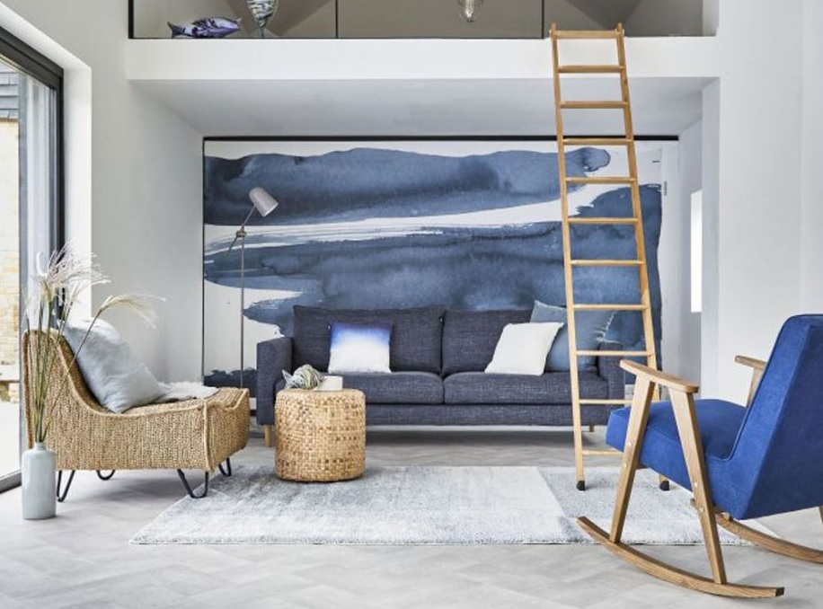 10 phòng khách đẹp mắt, cá tính khi sử dụng gam màu xanh lam làm điểm nhấn