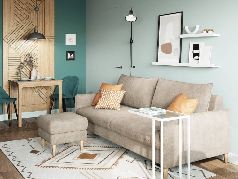 Thăm căn hộ 45m² với màu xanh lam nhạt và nội thất gỗ hài hòa, đẹp mắt