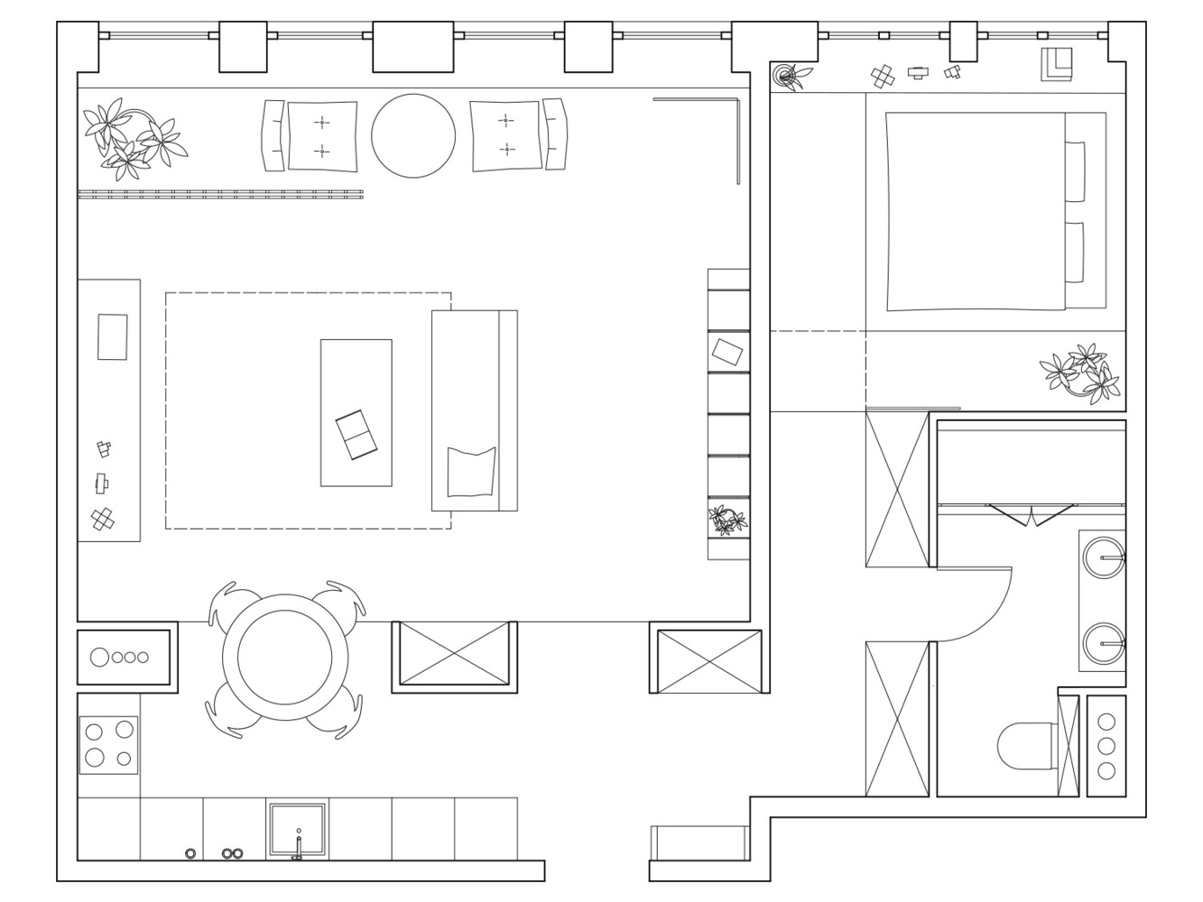 Các hình ảnh thiết kế căn hộ diện tích 70m² do SCHEMA Studio cung cấp.