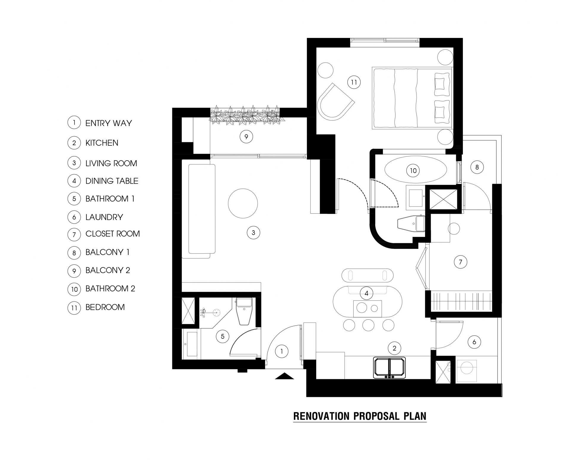 Sơ đồ thiết kế nội thất căn hộ “Brown Box” do LimDim House Studio cung cấp.