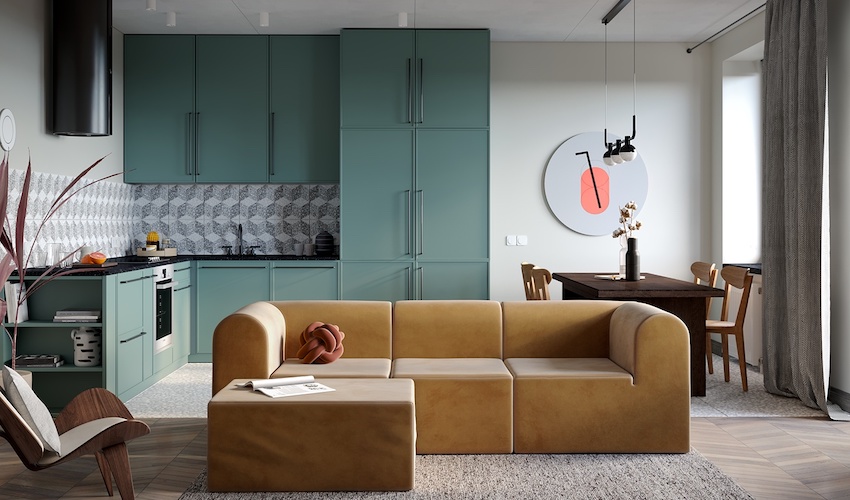 Căn hộ chơi đùa với màu sắc, rực rỡ như bảng màu nhưng tổng thể rất hài hoà