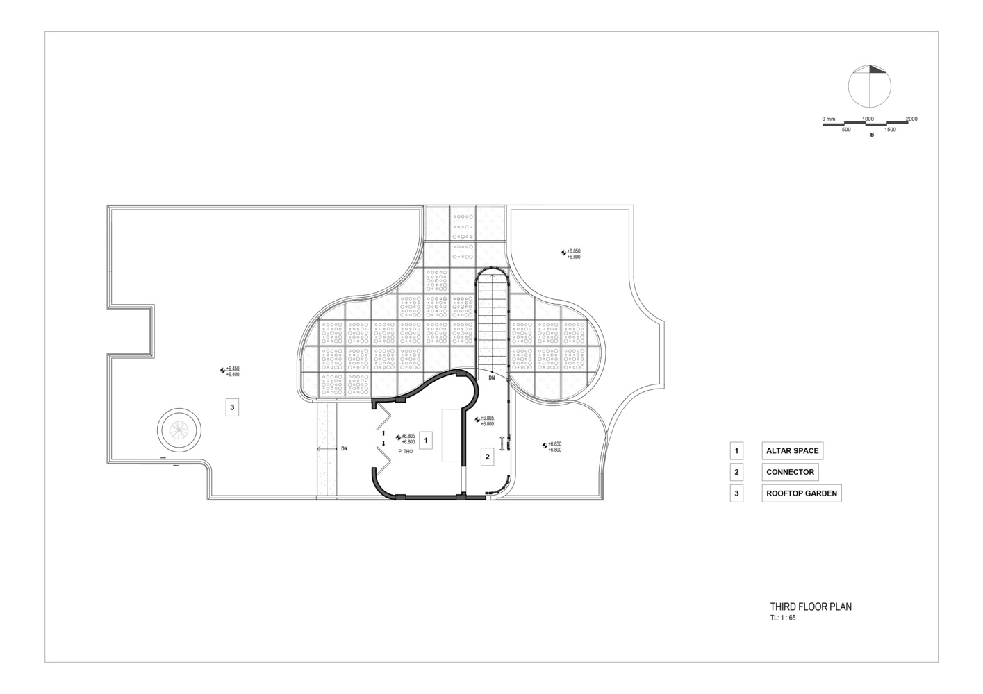 Sơ đồ thiết kế mặt bằng tầng 1, tầng 2 và tầng 3 của Hana House do Dim Studio cung cấp.