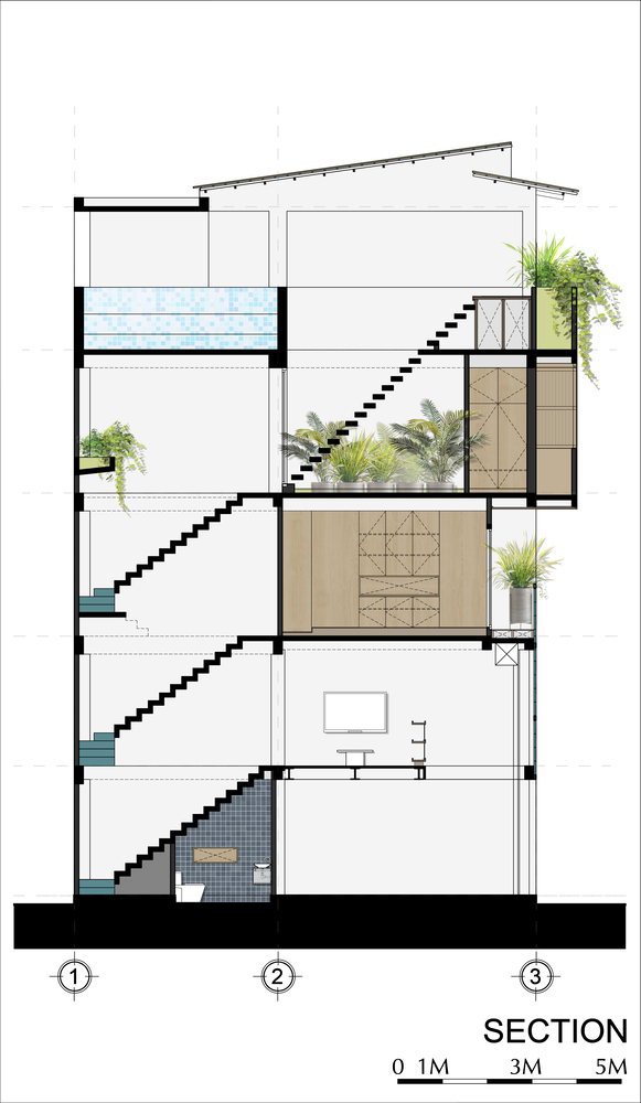 Sơ đồ thiết kế công trình NPK Micro Town House do MM ++ architects cung cấp.