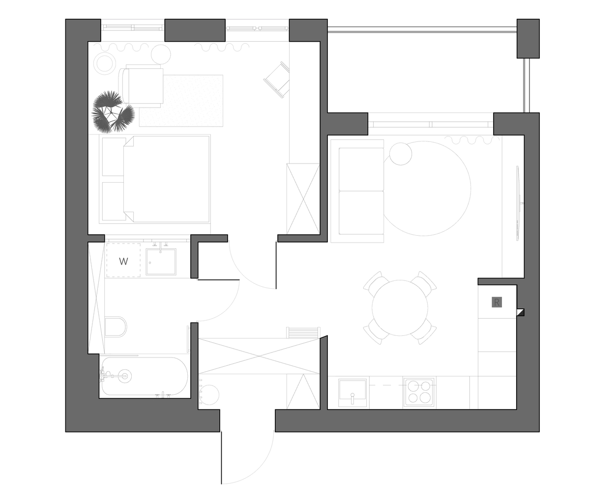 Căn hộ 43m² tối giản của cô nàng độc thân với thiết kế phòng bếp sắc hồng ngọt ngào và nổi bật  - Ảnh 2