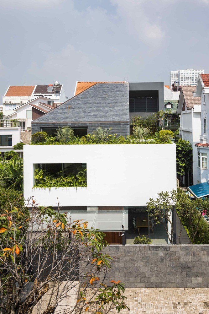 Ngôi nhà như khối lập phương trắng độc đáo cùng sắc xanh cây cối nổi bật giữa “khu nhà giàu” Sài Gòn - Ảnh 4