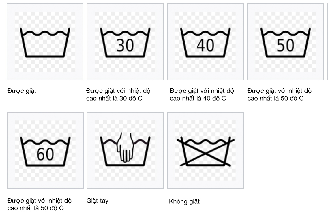 Ký hiệu giặt quần áo để giúp bạn giặt đúng cách, tránh làm hỏng quần áo.