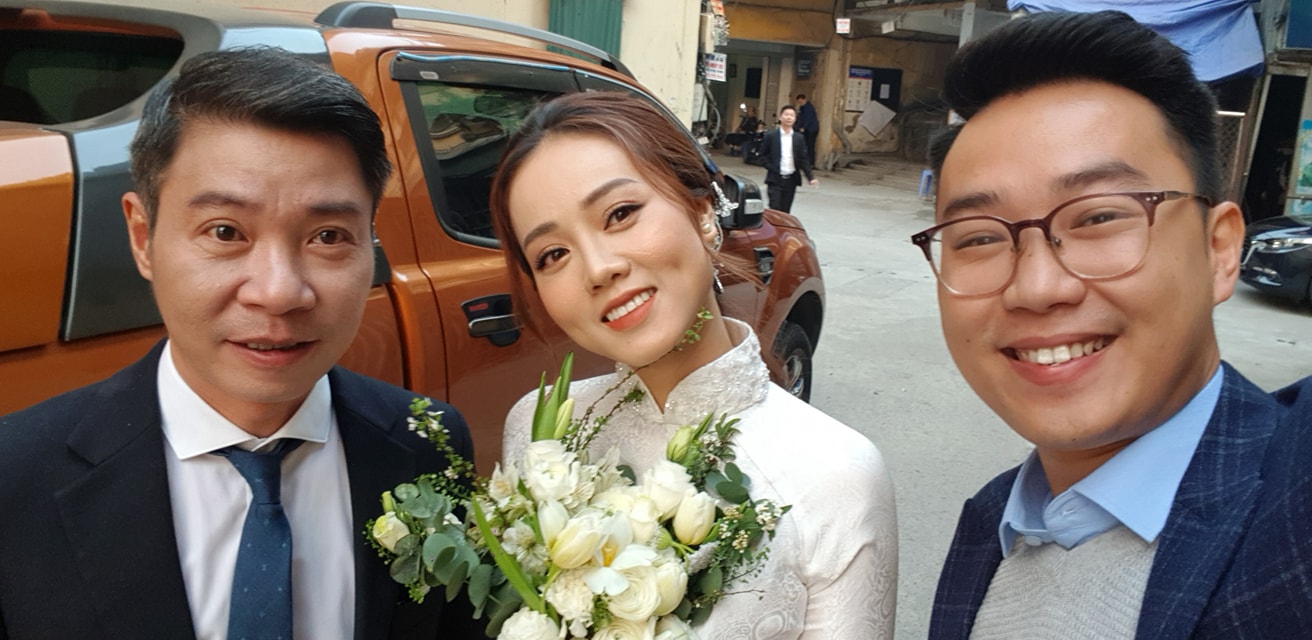 Diễn viên Trung Ruồi và Minh Tít cũng có mặt trong đám cưới của cặp đôi.
