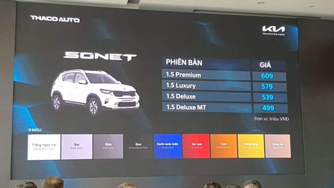 Kia Sonet có giá bán thấp nhất 499 triệu đồng cho bản 1.5 Deluxe MT