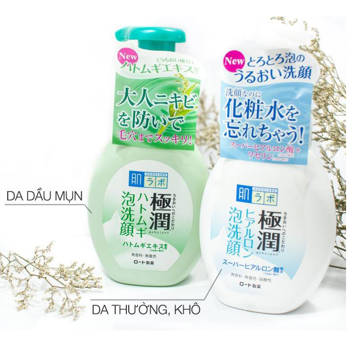 Sữa rửa mặt Hada Labo Gokujyun Hatomugi Bubble Face Wash