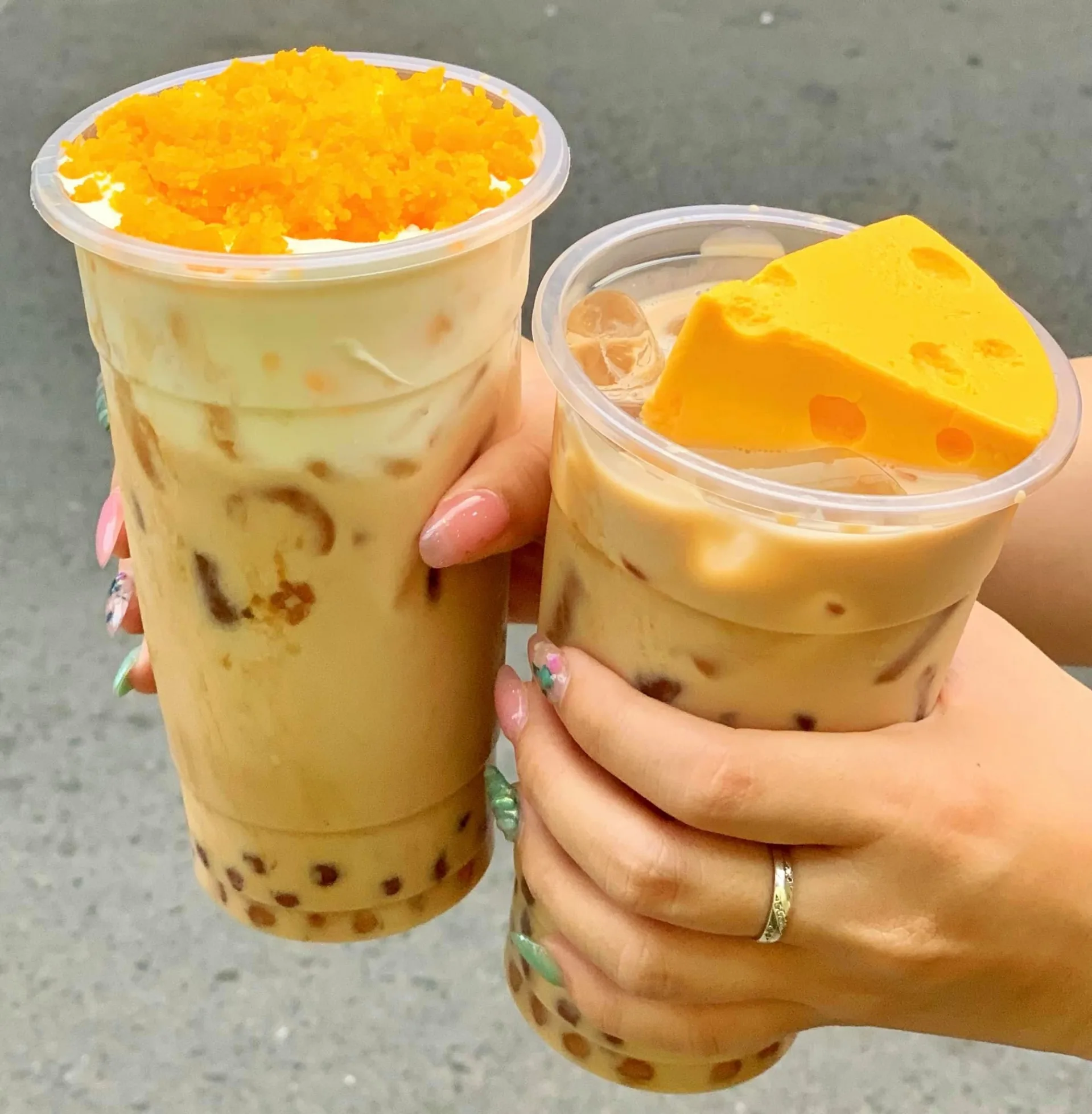 Trà sữa phô mai trứng muối kết hợp cùng thạch Jerry độc lạ. Nguồn: @Thiên Ân