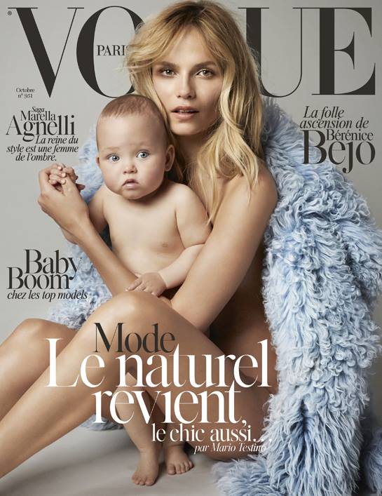 Natasha Poly và con gái trên bìa tạp chí Vogue Paris số tháng 10 năm 2014