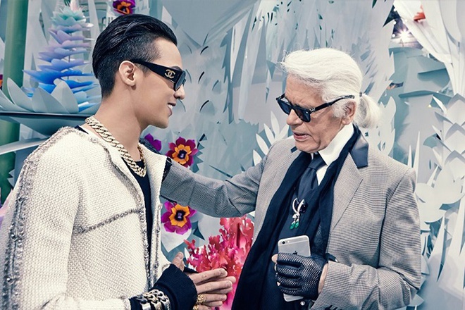 G-Dragon và cố giám đốc sáng tạo của Chanel Karl Lagerfield