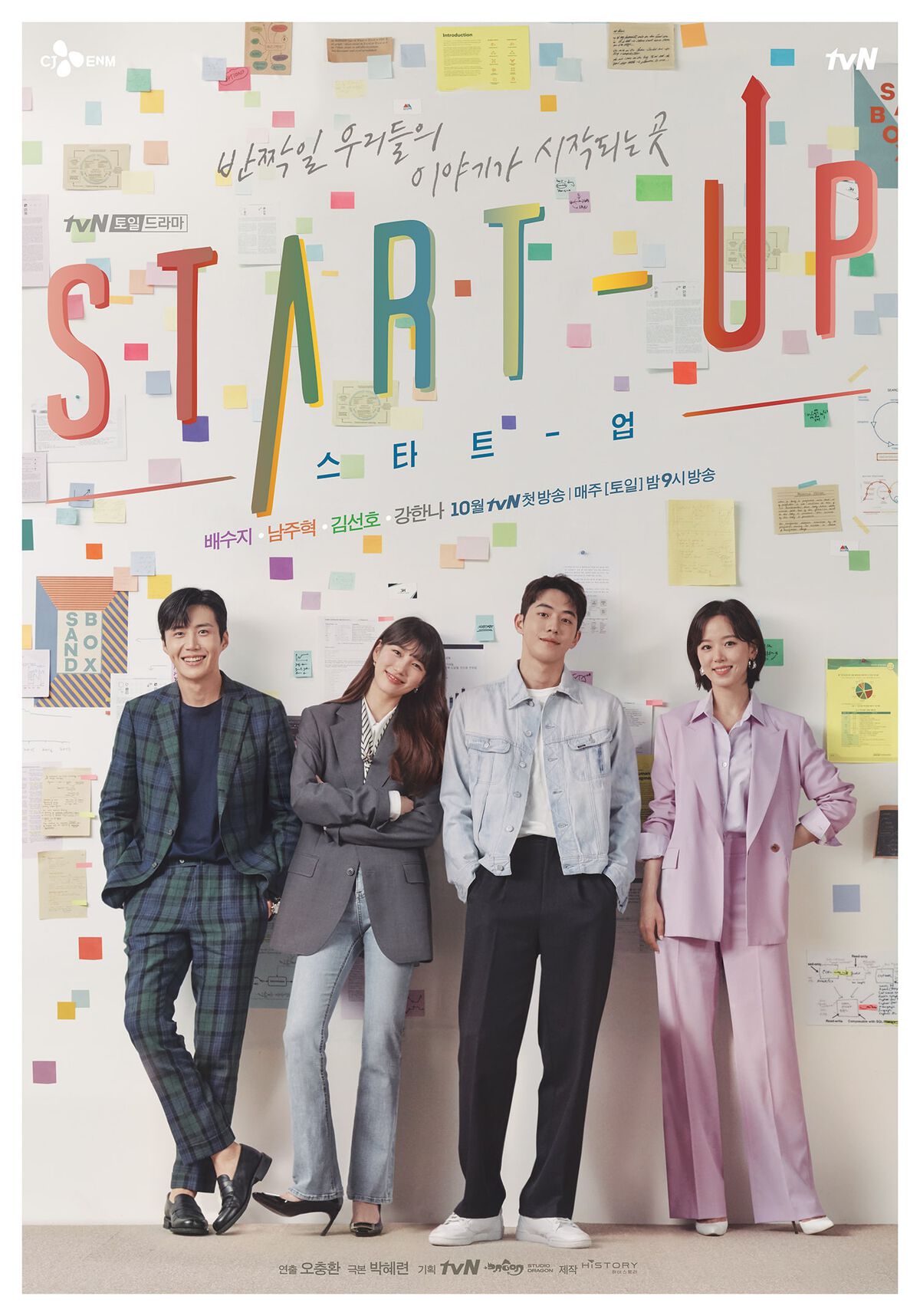 Joo-Hyuk (thứ 3 từ trái sang) trong bộ phim mới nhất Start-up