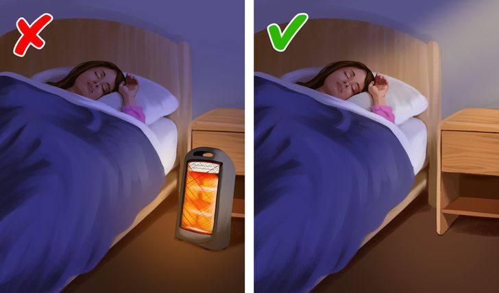 Những người bị bệnh tim, hen suyễn càng nên cẩn thận hơn khi sử dụng máy sưởi lúc ngủ